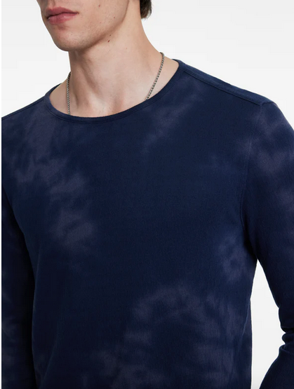 John Varvatos Mens Bristol Regular Fit Long Sleeve Crewneck Shirt Small Blue