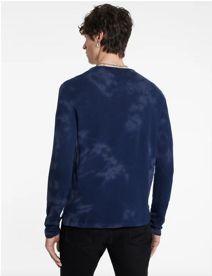 John Varvatos Mens Bristol Regular Fit Long Sleeve Crewneck Shirt Small Blue