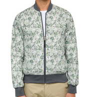 Brooklyn Brigade Mens Slim fit Bomber Jacket Coat Medium Green Floral Reversible