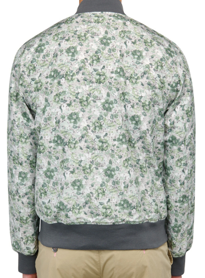 Brooklyn Brigade Mens Slim fit Bomber Jacket Coat Medium Green Floral Reversible