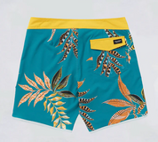 Volcom Mens Regular Fit Shorts Lido Print Scallo Ocean Teal 31 / 8 Inseam