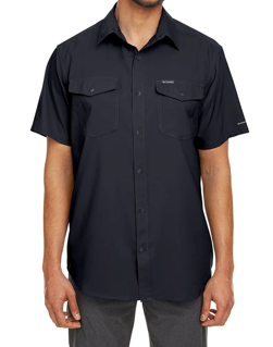 Columbia Mens Regular fit Short Sleeve Shirt Small Grey Solid