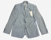 Bar Iii Mens Slim fit Linen Suit Jacket Blazer 38 L Blue Solid