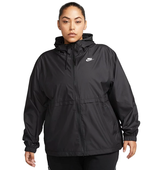 Nike Women Regular fit Athletic Coat 2X Black Solid Moisture Wicking
