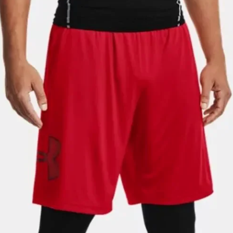 Under Armour Mens Regular fit Athletic Basketball Shorts XXXXL Red Solid