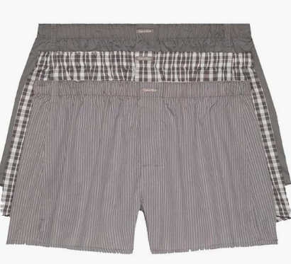 Calvin Klein Underwear Mens 3 Pack Regular fit Boxer Shorts Underwear XL Grey