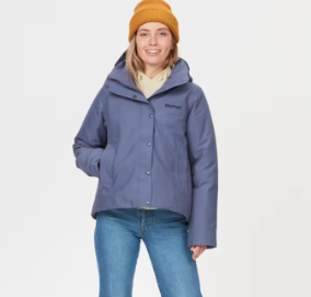 Marmot Women's Chelsea Down Short Coat Large Blue