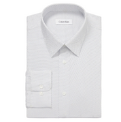 Calvin Klein Mens Slim fit Dress Shirt Large 16.5 in 34-35 White Geometric