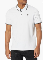 Karl Lagerfeld Paris Mens Slim fit Short Sleeve Polo Shirt Small White Solid