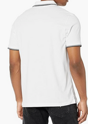 Karl Lagerfeld Paris Mens Slim fit Short Sleeve Polo Shirt Small White Solid