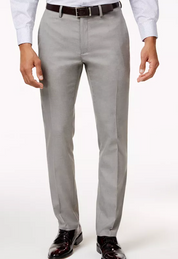 Kenneth Cole Mens Slim fit Dress 30 / 30 Light Grey Solid