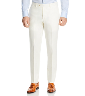 Robert Graham Mens Slim fit Dress Pants 34 / 37 White Solid Stretch