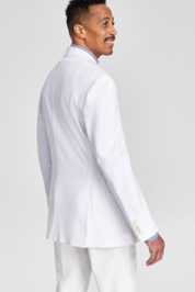 Tayion Mens Classic fit Sport Coat Blazer 40 R White Solid