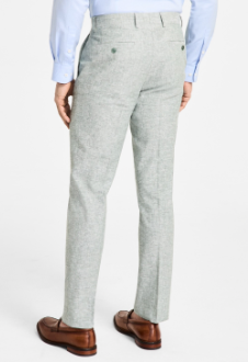 Bar Iii Mens Slim fit Dress Pants 38 / 32 Sage Green Solid Stretch Linen