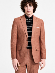 Tommy Hilfiger Mens Modern fit Linen Suit Jacket Blazer 44 R Rust Orange