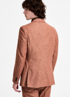 Tommy Hilfiger Mens Modern fit Linen Suit Jacket Blazer 44 R Rust Orange