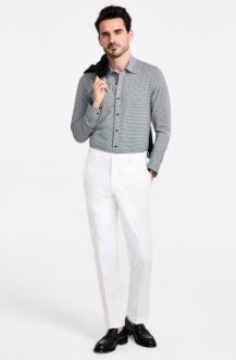 Michael Kors Mens Classic fit Dress Pants 30 / 30 White Solid Stretch
