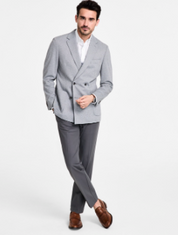 Michael Kors Mens Classic fit Double Breasted Sport Coat Blazer 44 L Grey