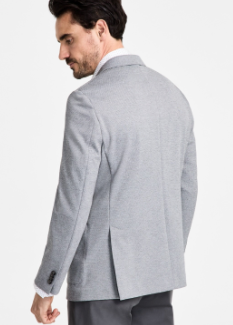 Michael Kors Mens Classic fit Double Breasted Sport Coat Blazer 48 L Grey Solid