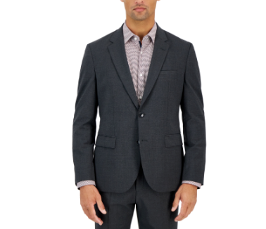 Hugo Boss Mens Modern fit Suit Jacket Blazer 44 L Charcoal Grey Solid
