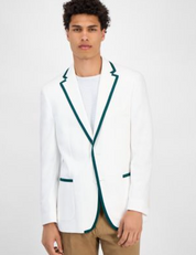 Tommy Hilfiger Mens Modern fit Sport Coat Blazer 46 L White Solid
