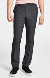 Dkny Mens Modern fit Dress Pants 30 / 29 Dark Grey Solid Stretch