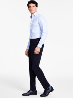 Calvin Klein Mens Slim fit Dress Pants 32 / 34 Navy Blue Solid Stretch