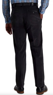 Haggar Mens Classic fit Dress Corduroy Pants 42 / 32 Dark Grey Solid