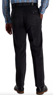 Haggar Mens Classic fit Dress Corduroy Pants 42 / 29 Dark Grey Solid