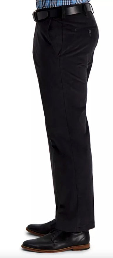Haggar Mens Classic fit Dress Corduroy Pants 42 / 32 Dark Grey Solid