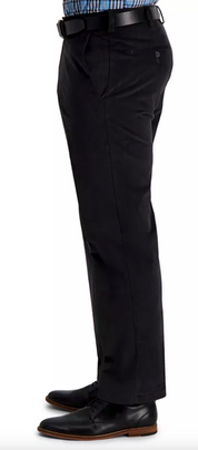 Haggar Mens Classic fit Dress Corduroy Pants 40 / 29 Dark Grey Solid Stretch