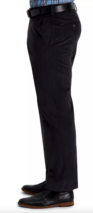 Haggar Mens Classic fit Dress Corduroy Pants 40 / 29 Dark Grey Solid Stretch