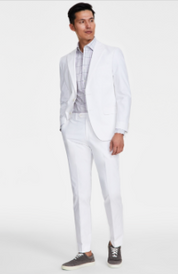 Tommy Hilfiger Mens Modern fit Sport Coat Blazer 42 R White Solid Stretch