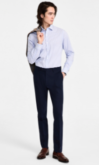 Tommy Hilfiger Mens Modern fit Dress Pants 48 / 32 Navy Blue Solid Stretch