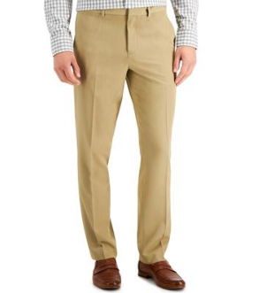 Perry Ellis Mens Modern fit Dress Pants 30 / 30 Beige Solid Stretch