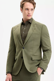 Hugo Boss Mens Modern fit Suit Jacket Blazer 42 L Green Solid Stretch