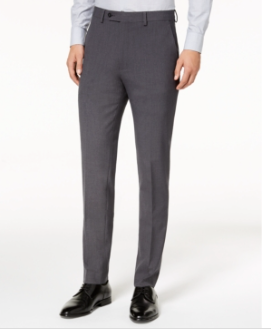 Calvin Klein Mens Skinny fit Dress Pants 30 / 32 Charcoal Grey Solid Stretch