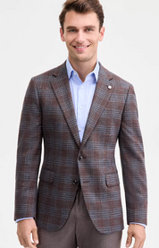 Ted Baker Mens Modern fit Sport Coat Blazer 36 R Brown Plaid Stretch