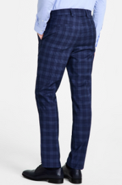 Hugo Boss Mens Modern fit Dress Pants 30 / 32 Multi Blue Plaid Stretch