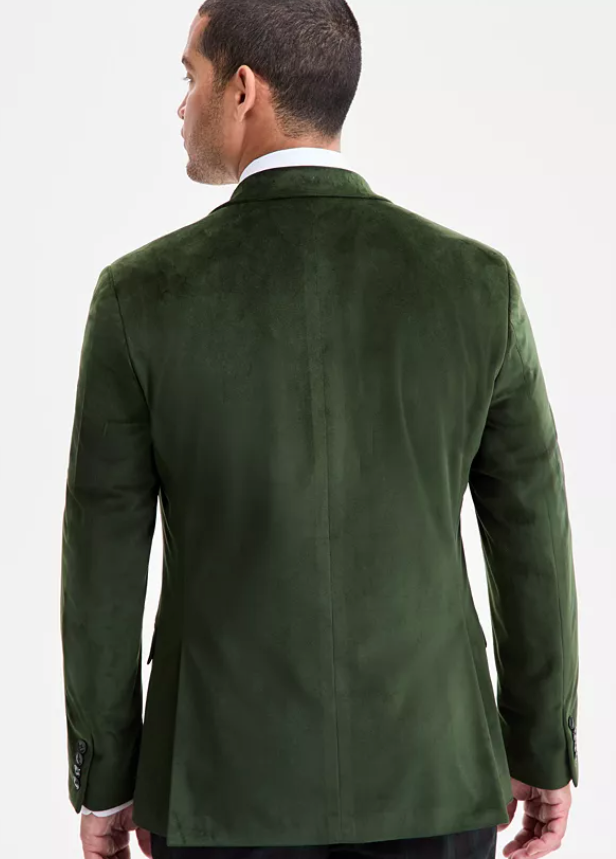 Bar Iii Mens Slim fit Sport Coat Blazer 40 S Green Solid Stretch
