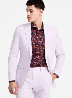 Bar Iii Mens Slim fit Suit Jacket Blazer 34 S Lavender Purple Linen Stretch