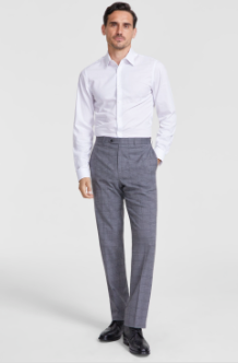 Michael Kors Mens Classic fit Dress Pants 32 / 32 Charcoal Grey Plaid Stretch