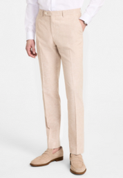 Tommy Hilfiger Mens Modern fit Dress Pants 44 / 30 Beige Solid Stretch