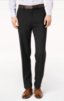 Kenneth Cole Mens Modern fit Dress Pants 34 / 29 Black Check Stretch