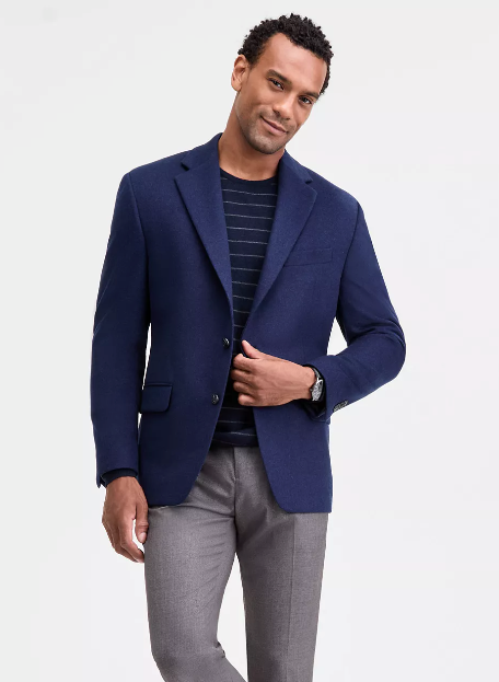 Michael Kors Mens Classic fit Suit Jacket Blazer 50 R Navy Blue Solid