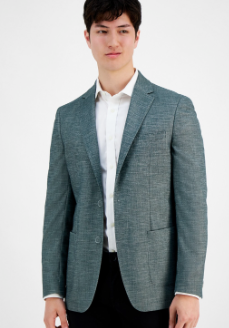 Calvin Klein Men's Solid Slim-Fit Soft Sport Coat Blazer 34 S Forest Green
