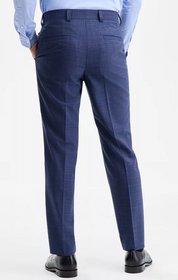 Hugo Boss Mens Modern fit Dress Pants 30 / 32 Navy Blue Plaid Stretch Wool