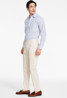 Brooks Brothers Mens Classic fit Dress Pants 34 / 30 Beige Solid Stretch