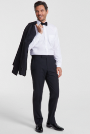 Brooks Brothers Mens Classic fit Tuxedo Pants 44 / 32 Black Solid Stretch