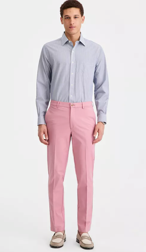 Michael Kors Mens Classic fit Dress Pants 38 / 29 Pink Solid Stretch